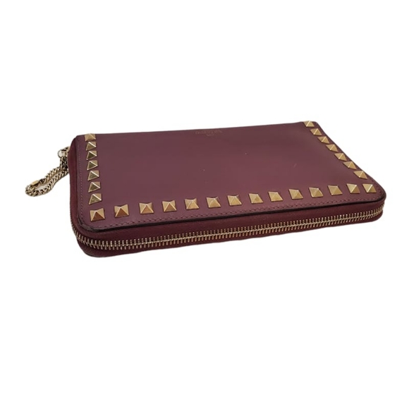 Valentino authentic Burgundy leather Rockstud Wallet - Picture 2 of 8